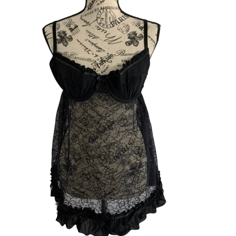 Y2k black Victoria's Secret, baby doll Cami 34b